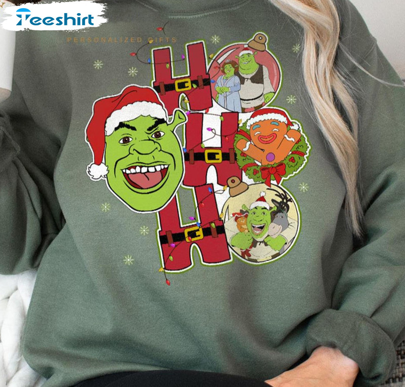 Shrek Ho Ho Ho Christmas Shirt, Merry Xmas Sweater Short Sleeve