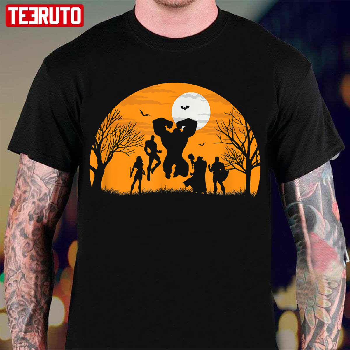 Silhouette Halloween The Avengers Marvel Unisex T-Shirt