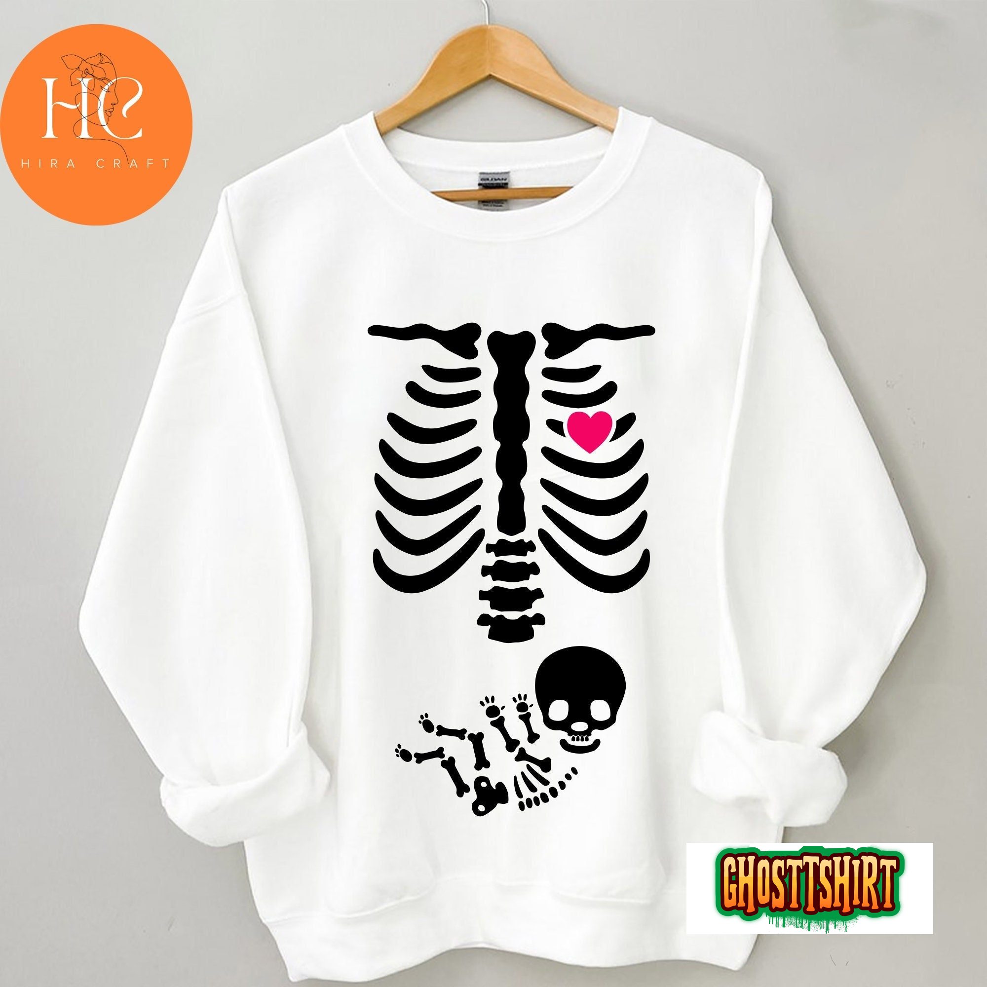 Skeleton Halloween Maternity Sweatshirt