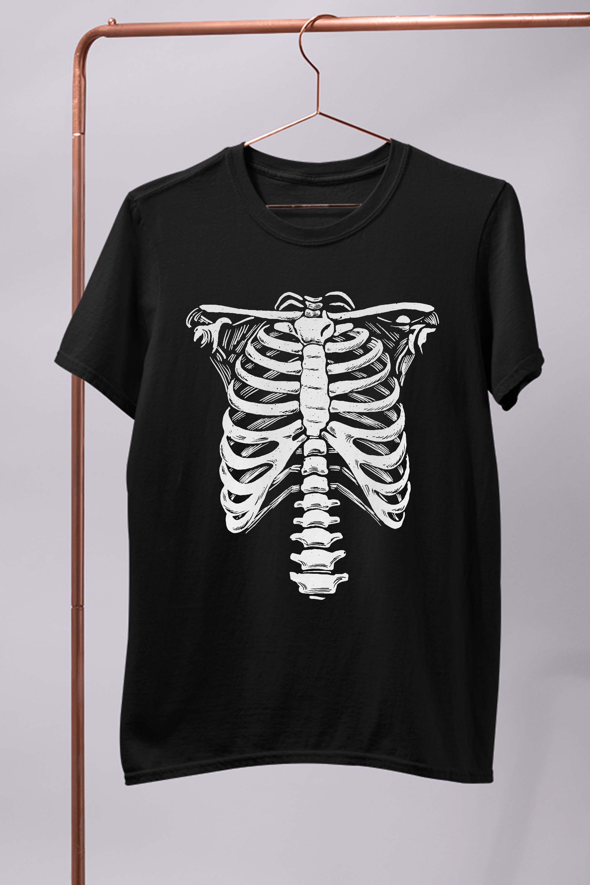 Skeleton Heart Rib Cage X-Ray Adult Kids Funny Halloween Gift T-Shirt