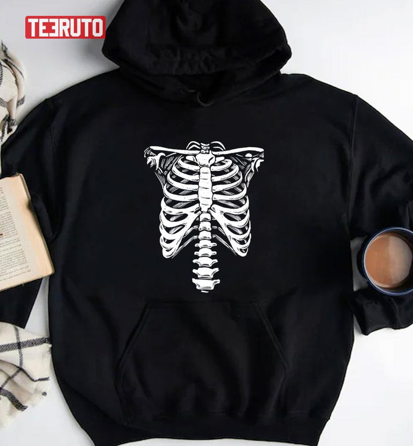 Skeleton Rib Cage Jumbo Print Novelty Halloween Unisex T-Shirt