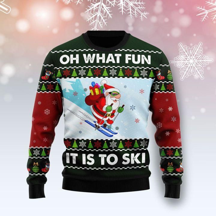 Skiing Oh What Fun Ugly Christmas Sweater | For Men & Women | Adult |US1491- Best Christmas Gifts 2023