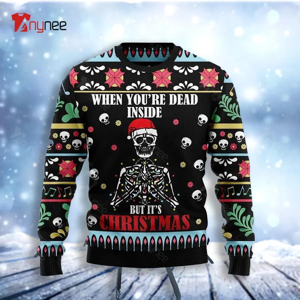 Skull Christmas Inside Ugly Christmas Sweater- Best Christmas Gifts 2023