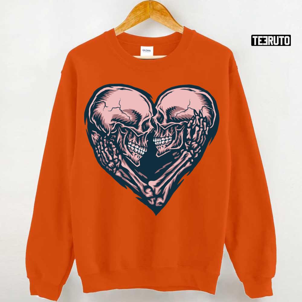 Skull Couple Heart Halloween Unisex T-Shirt