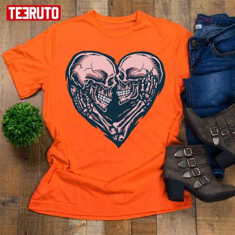 Skull Couple Heart Halloween Unisex T-Shirt