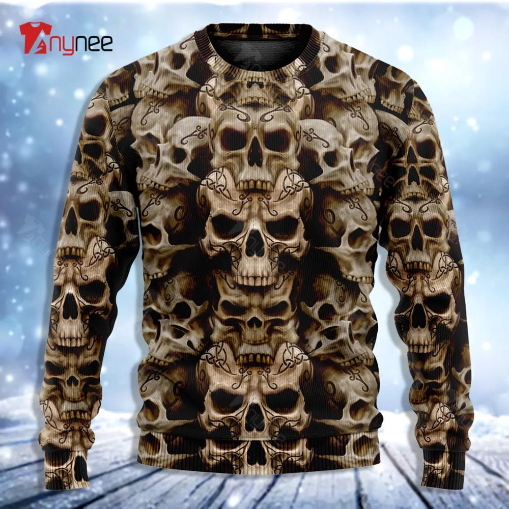 Skull Dark Inside Everyone Ugly Christmas Sweater- Best Christmas Gifts 2023