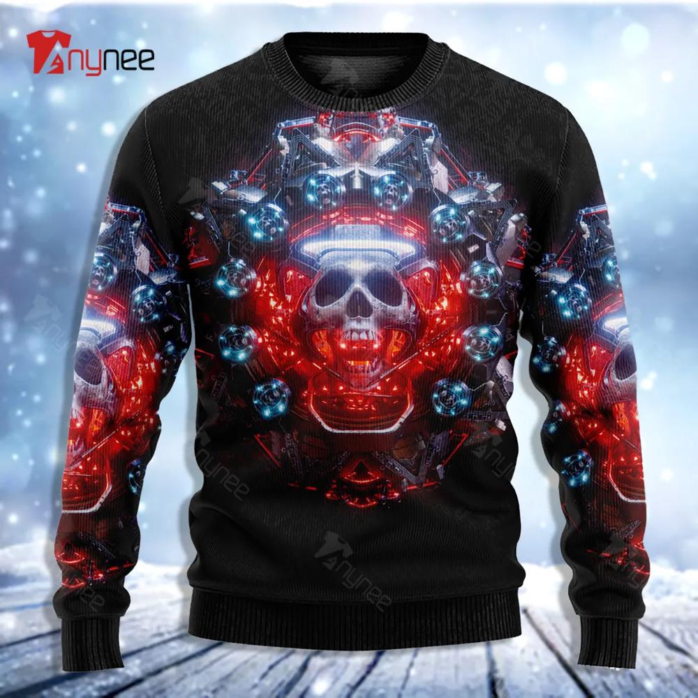 Skull Electric Dream Or Die Ugly Christmas Sweater- Best Christmas Gifts 2023