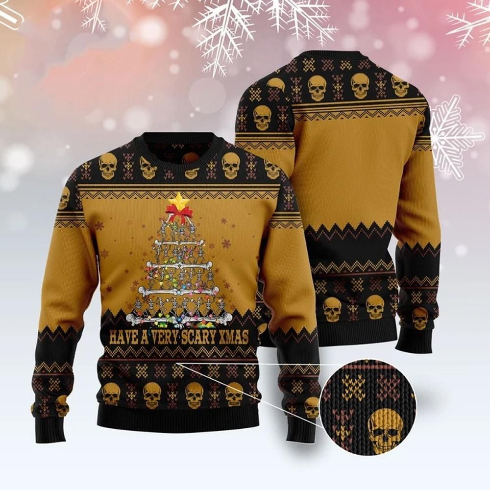 Skull Very Scary Ugly Christmas Sweater | For Men & Women | Adult | US3139- Best Christmas Gifts 2023