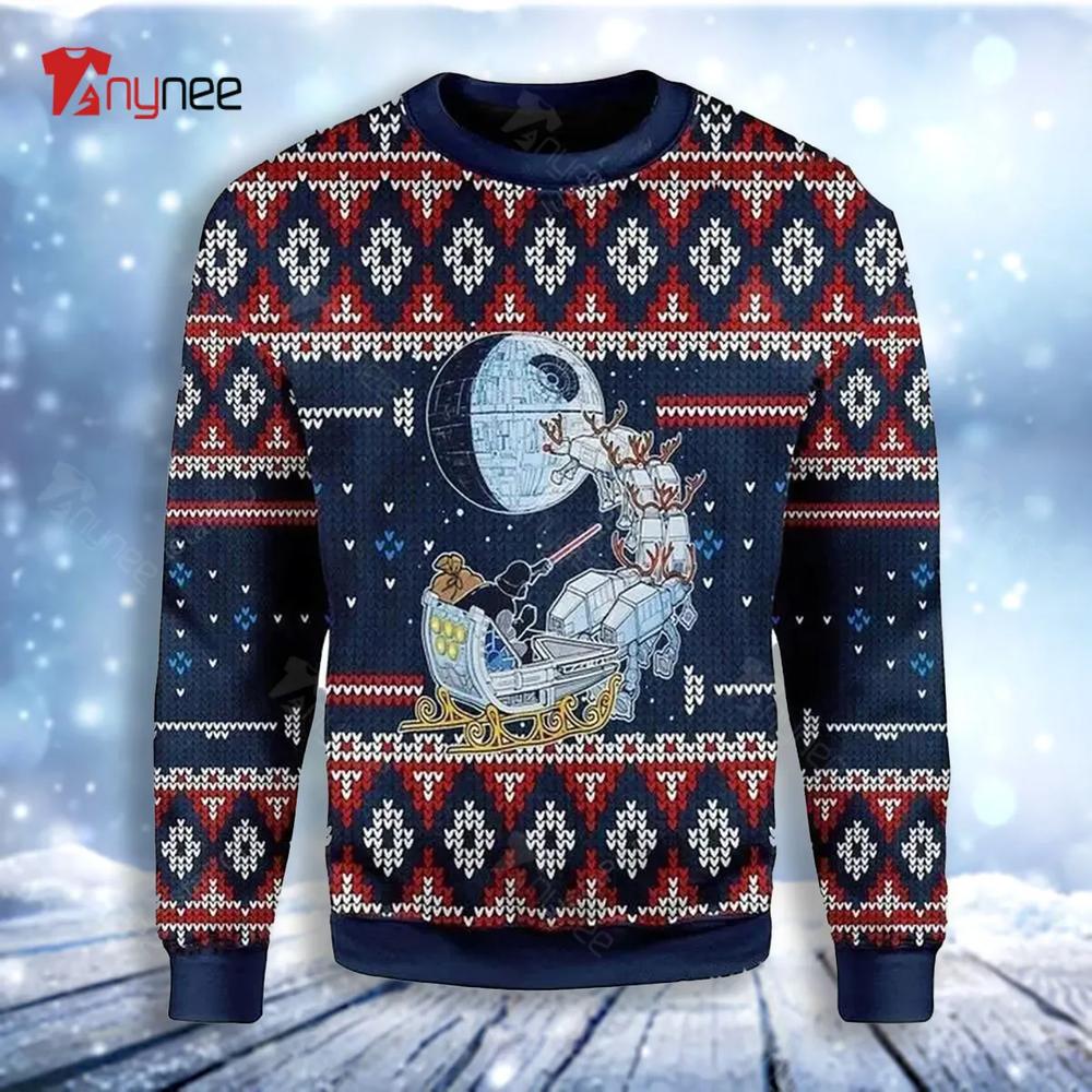 Sleigh Pulled By Reindeer Merry Christmas Ugly Christmas Sweater- Best Christmas Gifts 2023