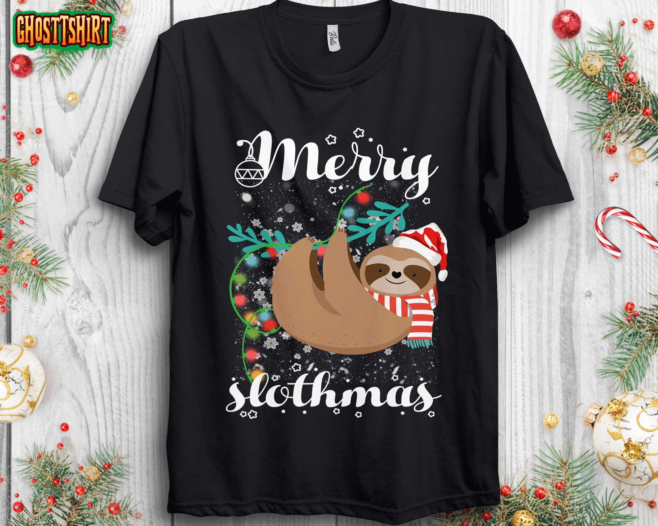 Sloth Christmas Merry Slothmas Tee Sweatshirt