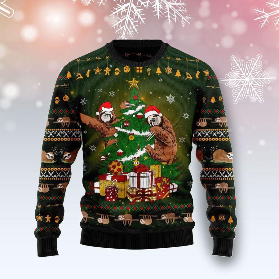 Sloth Christmas Tree  Ugly Christmas Sweater | For Men & Women | Adult | US1365- Best Christmas Gifts 2023