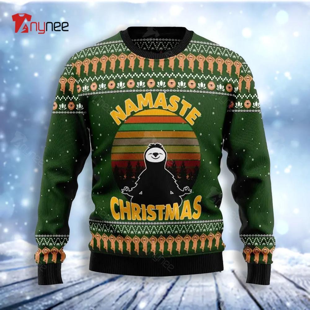 Sloth Namaste Ugly Christmas Sweater- Best Christmas Gifts 2023