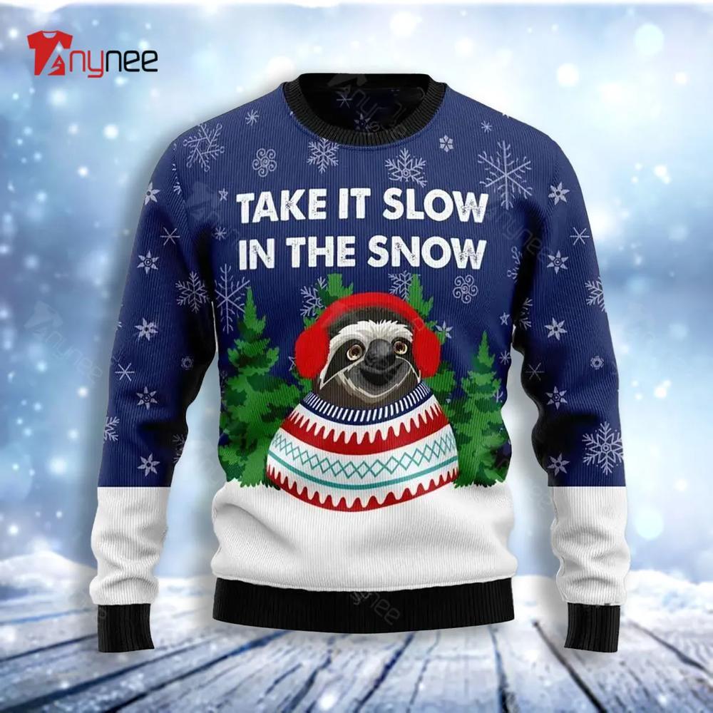 Sloth Take It Slow Ugly Christmas Sweater- Best Christmas Gifts 2023