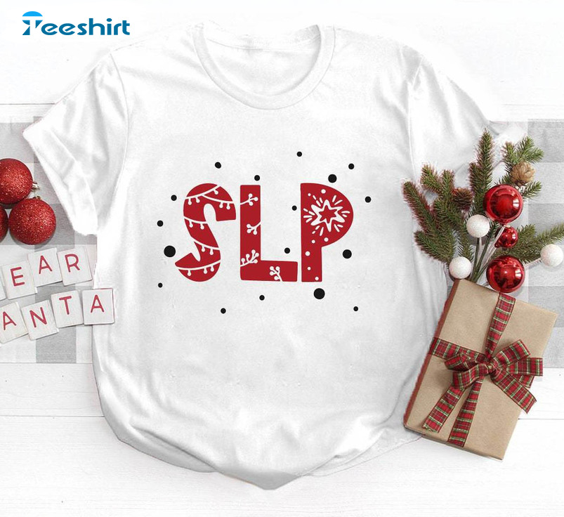 Slp Christmas Shirt , Speech Pathology Christmas Unisex Hoodie Long Sleeve