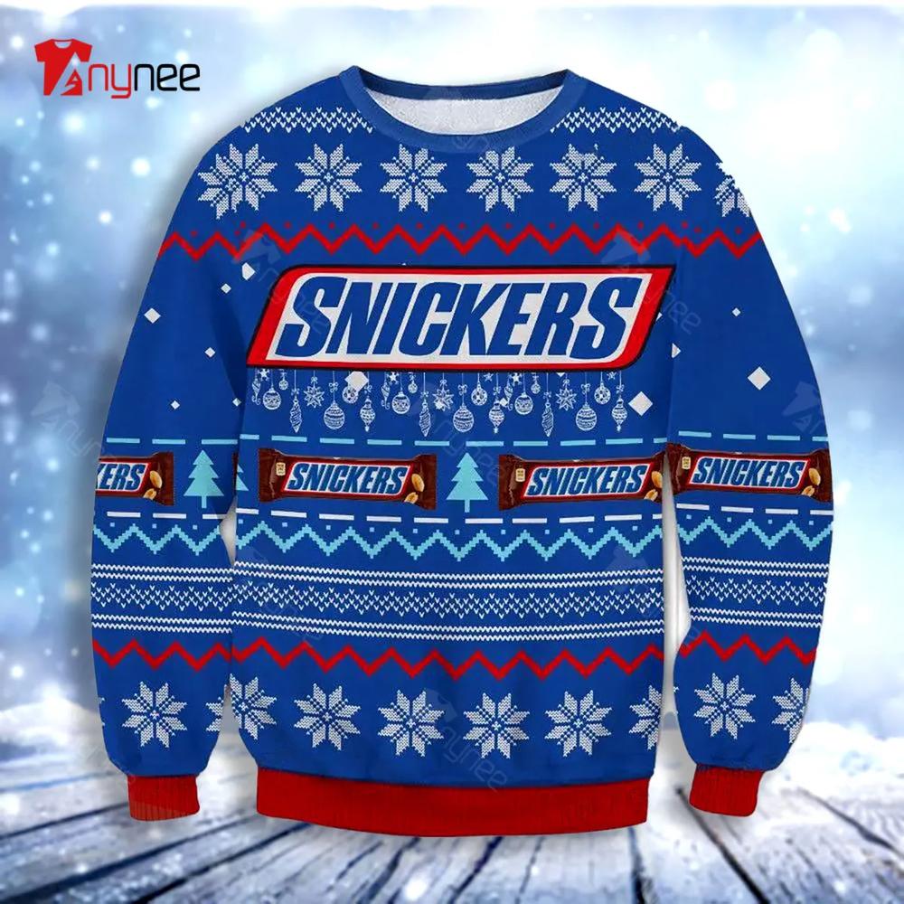 Snickers Chocolate Bar Ugly Christmas Sweater- Best Christmas Gifts 2023