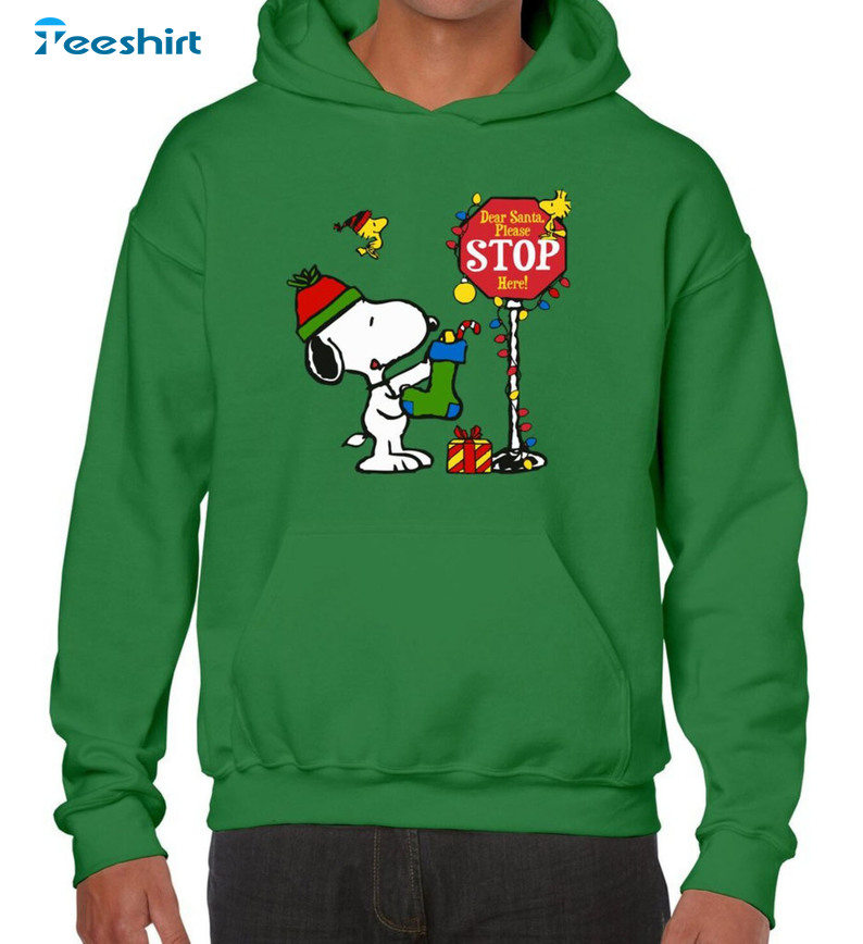 Snoopy Christmas Hooded Heavy Blend Shirt, Snoopy Woodstock Unisex T-shirt Hoodie