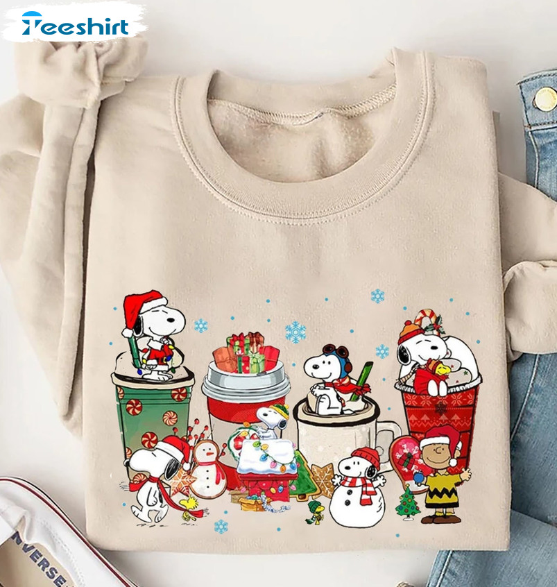 Snoopy Christmas Sweatshirt – Snoopy Dog Coffee Unisex T-shirt Sweater