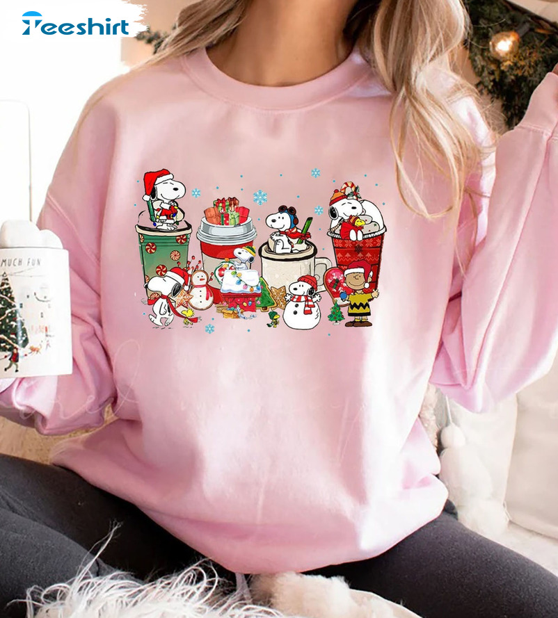 Snoopy Christmas Sweatshirt – Snoopy Dog Coffee Unisex T-shirt Sweater