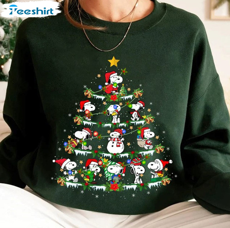 Snoopy Dog Christmas Shirt – Christmas Tree Crewneck Sweatshirt