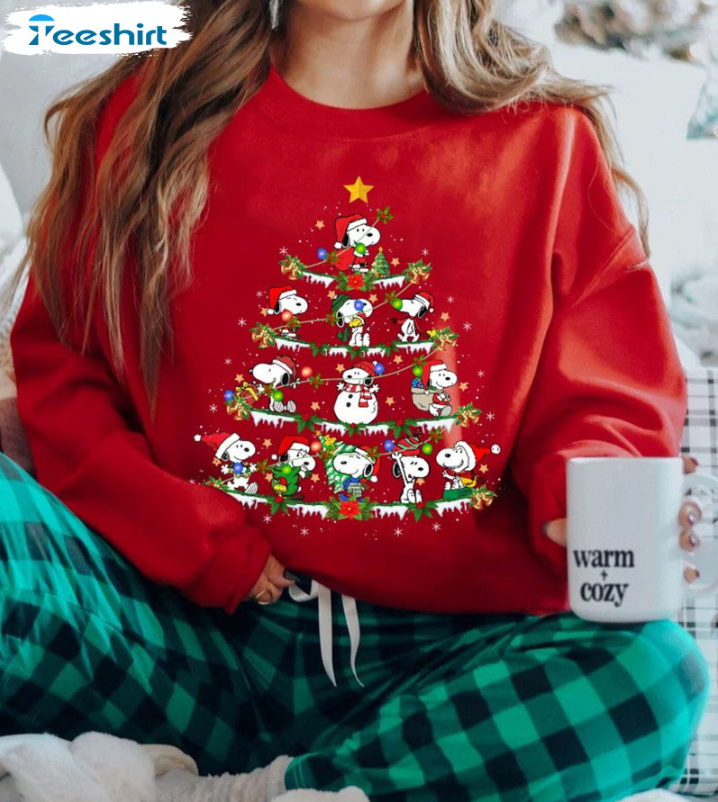 Snoopy Dog Christmas Shirt – Christmas Tree Crewneck Sweatshirt