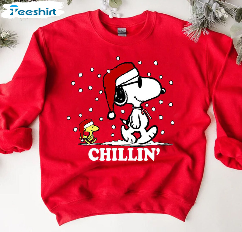 Snoopy Dog Christmas Shirt – Peanuts Woodstock Long Sleeve Crewneck