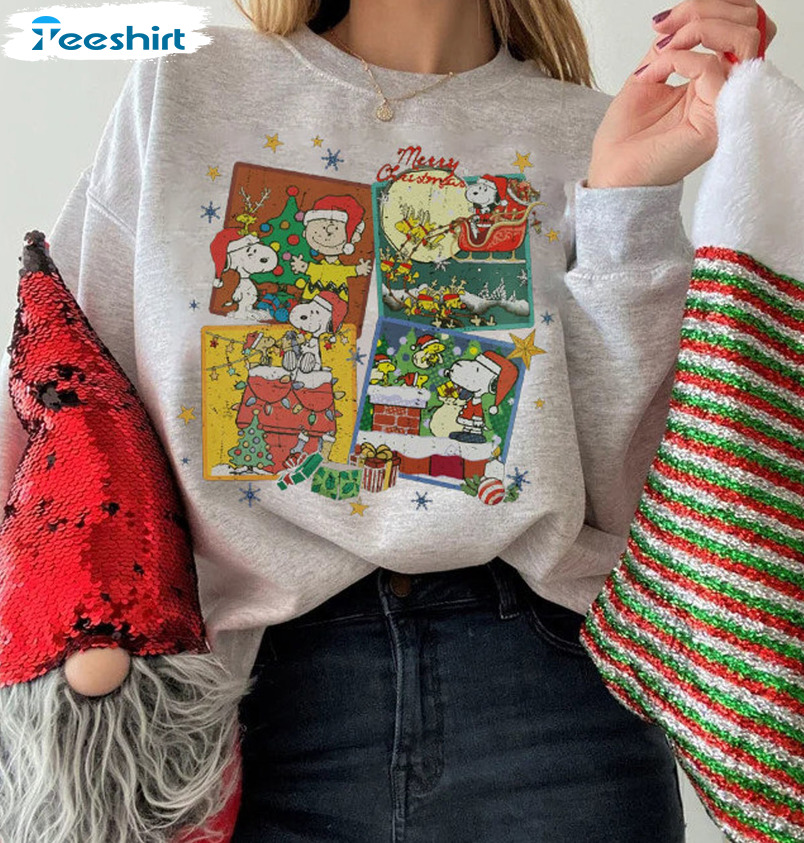 Snoopy Dog Christmas Sweatshirt – Peanuts Christmas Unisex Hoodie Tank Top