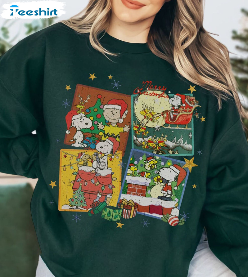 Snoopy Dog Christmas Sweatshirt – Peanuts Christmas Unisex Hoodie Tank Top