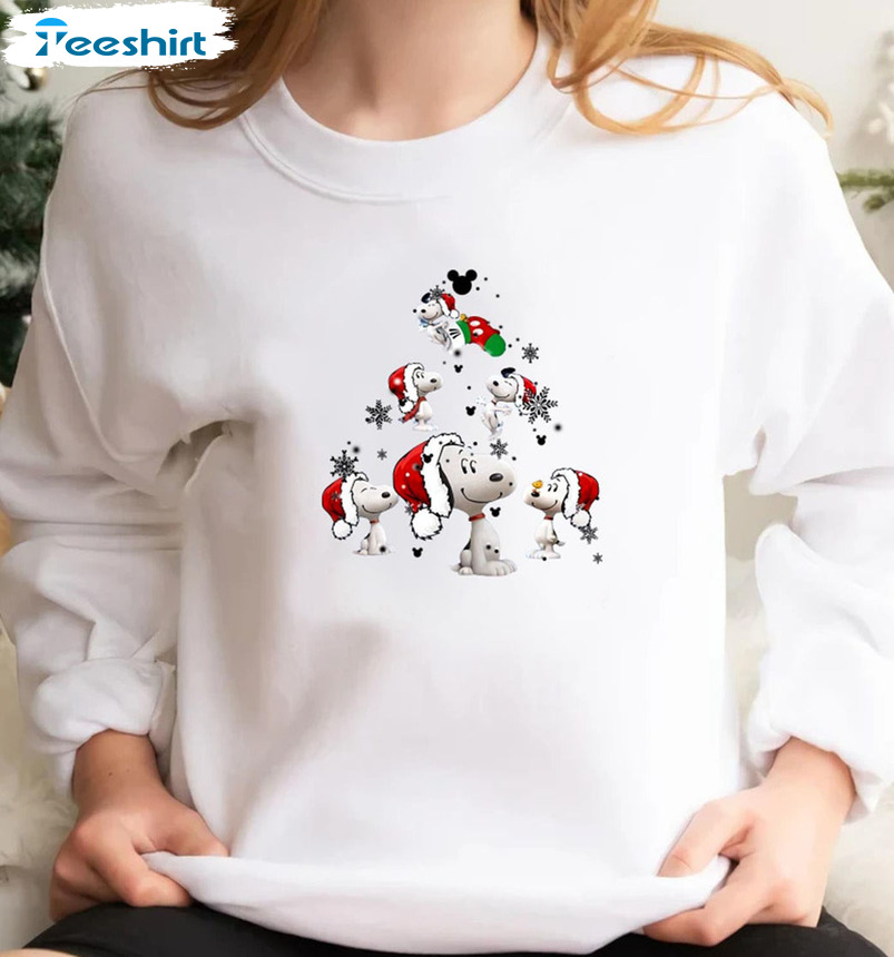 Snoopy Tree Christmas Shirt – Snoopy Dog Unisex T-shirt Short Sleeve