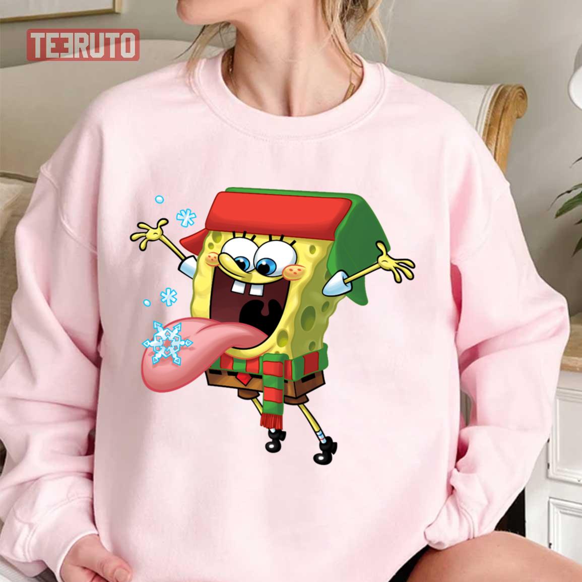 Snowflake Catch Holiday Halloween Spongebob Squarepants Unisex T-Shirt