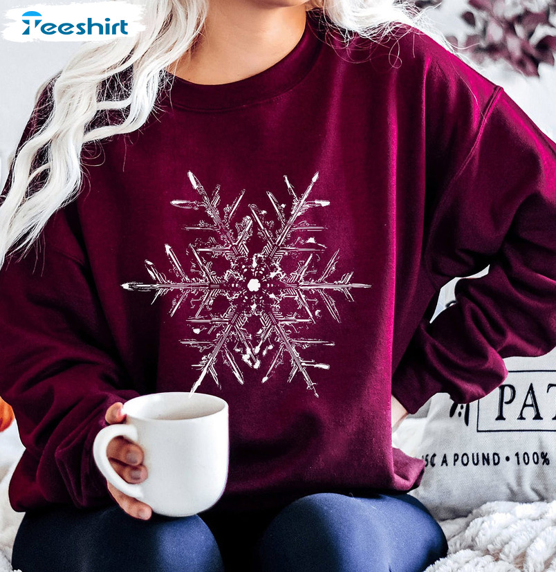 Snowflake Sweatshirt – Christmas Snow Sweatshirt Long Sleeve For Family