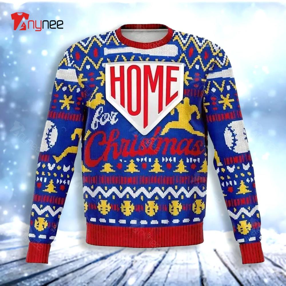 Softball Home For Christmas Ugly Christmas Sweater- Best Christmas Gifts 2023