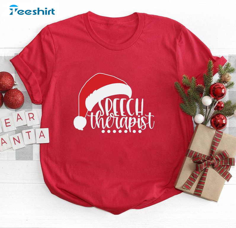 Speech Therapist Christmas Funny Shirt, Speech Pathology Occupational Therapy Long Sleeve Tee Tops