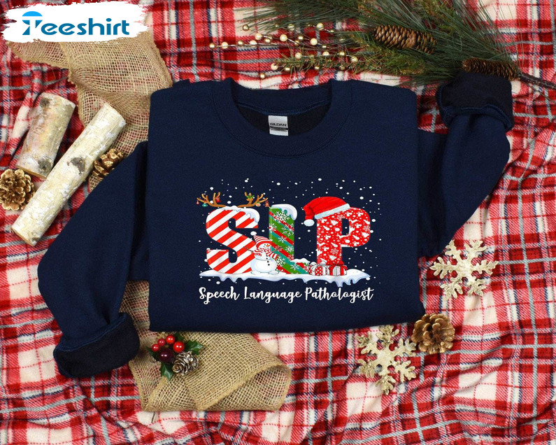 Speech Therapist Shirt, Christmas Funny Unisex Hoodie Crewneck