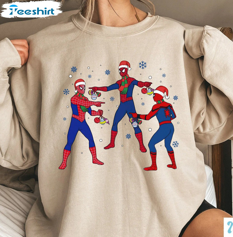 Spiderman Christmas Shirt, Avengers Xmas Unisex T-shirt Sweater