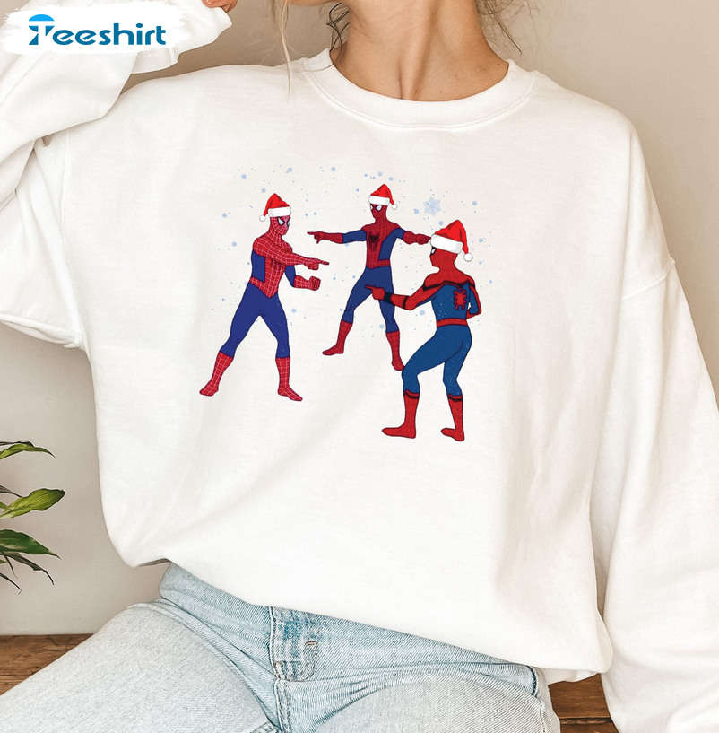 Spiderman Christmas Sweatshirt, Meme Marvel Avengers Sweater Short Sleeve