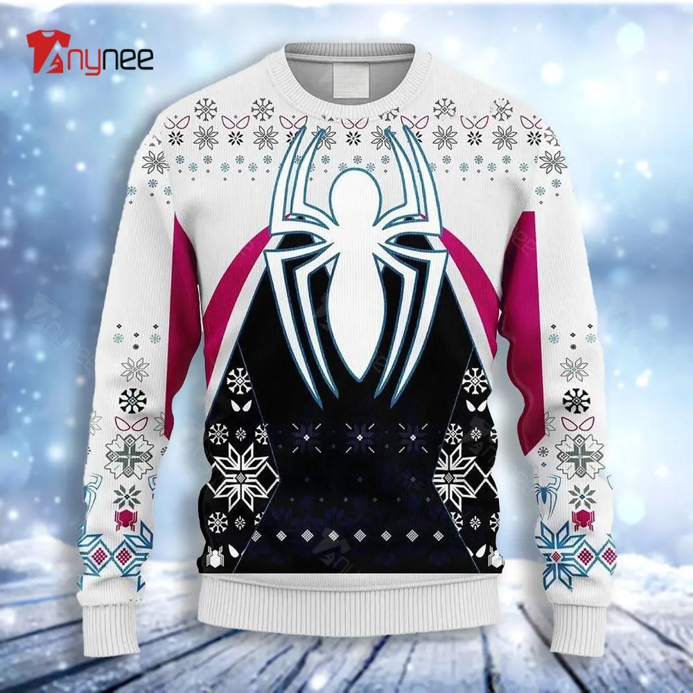 Spiderman White Ugly Christmas Sweater- Best Christmas Gifts 2023