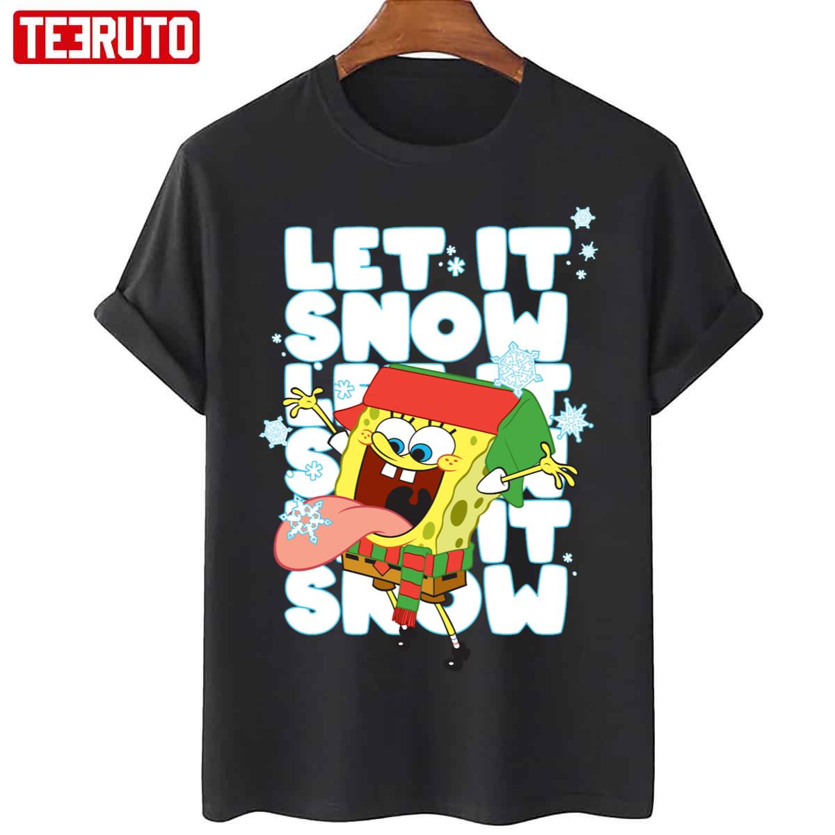 Spongebob Squarepants Christmas Let It Snow Stack Halloween Unisex T-Shirt