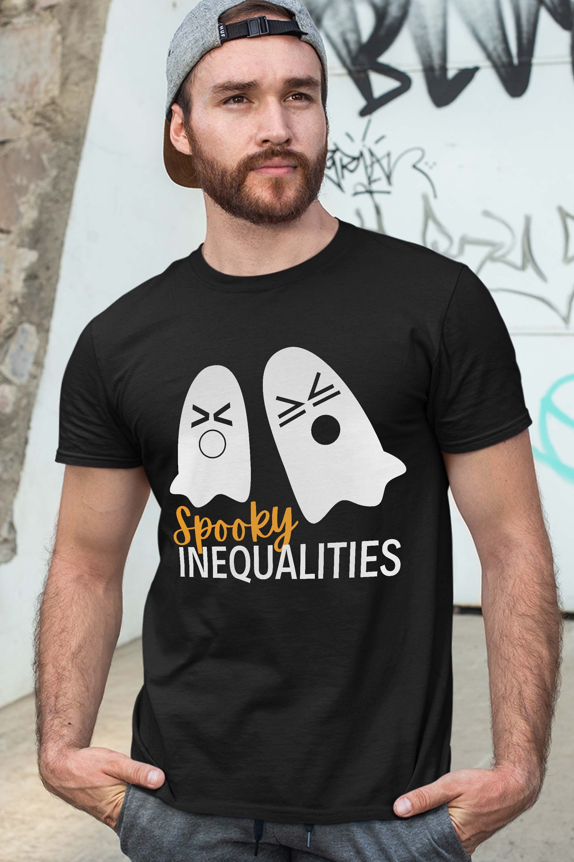 Spooky Inequalities Ghosts Halloween Math Teacher T-Shirt