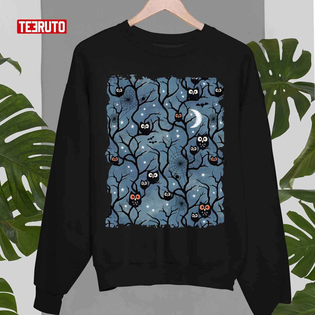 Spooky Woods Owls Halloween Unisex Sweatshirt