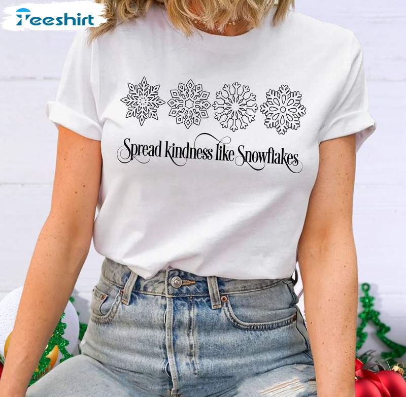 Spread Kindness Like Snowflakes Christmas Shirt, Vintage Unisex Hoodie Long Sleeve