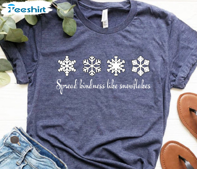 Spread Kindness Like Snowflakes Shirt, Snowflake Christmas Long Sleeve Unisex Hoodie