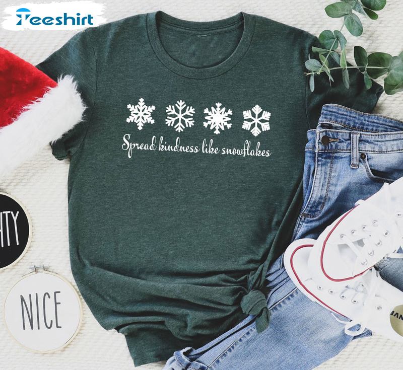 Spread Kindness Like Snowflakes Vintage Shirt, Christmas Quotes Sweater Short Sleeve