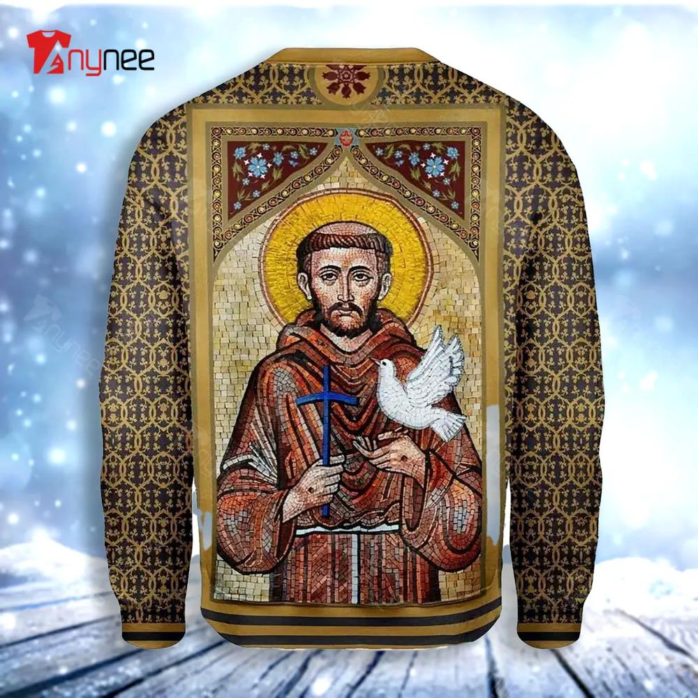 St Francis Of Assisi Ugly Christmas Sweater- Best Christmas Gifts 2023