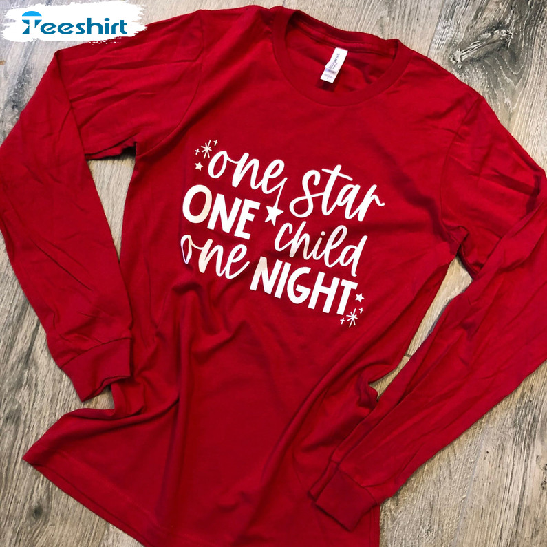 Star One Child One Night Red Shirt, Long Sleeve Christmas