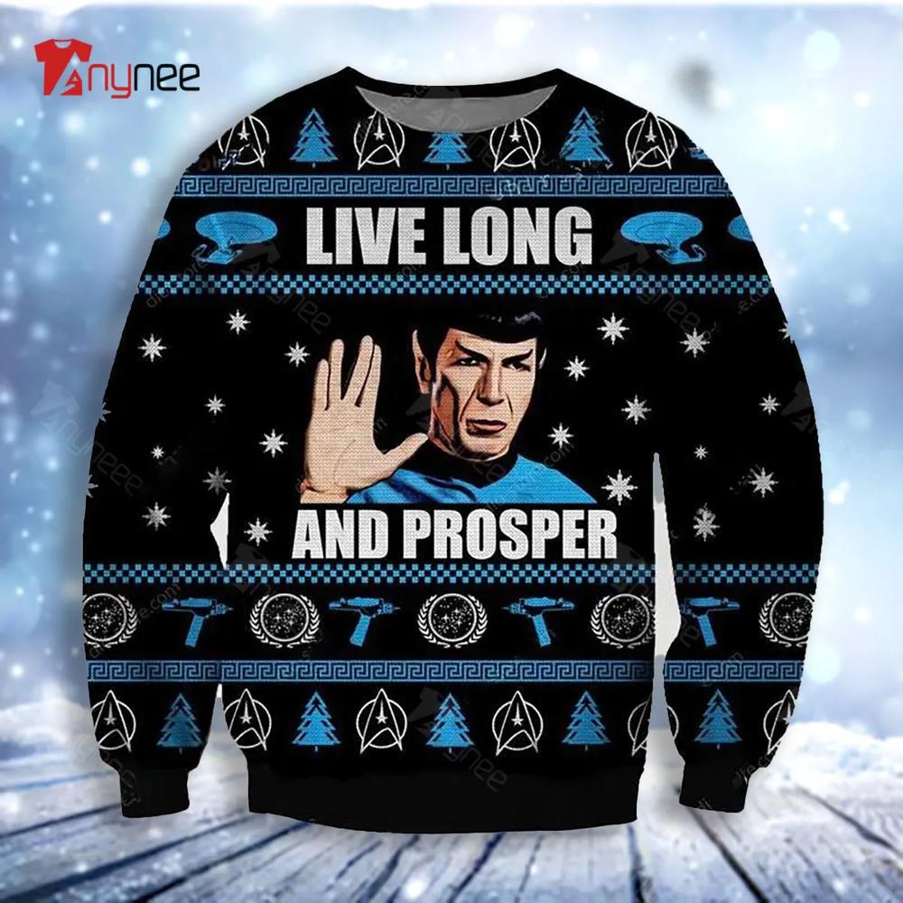 Star Trek Live Long And Prosper Ugly Christmas Sweater- Best Christmas Gifts 2023