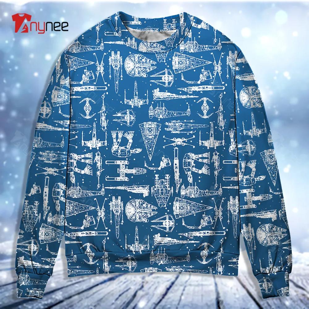 Star Trek Space Ships Ugly Christmas Sweater- Best Christmas Gifts 2023