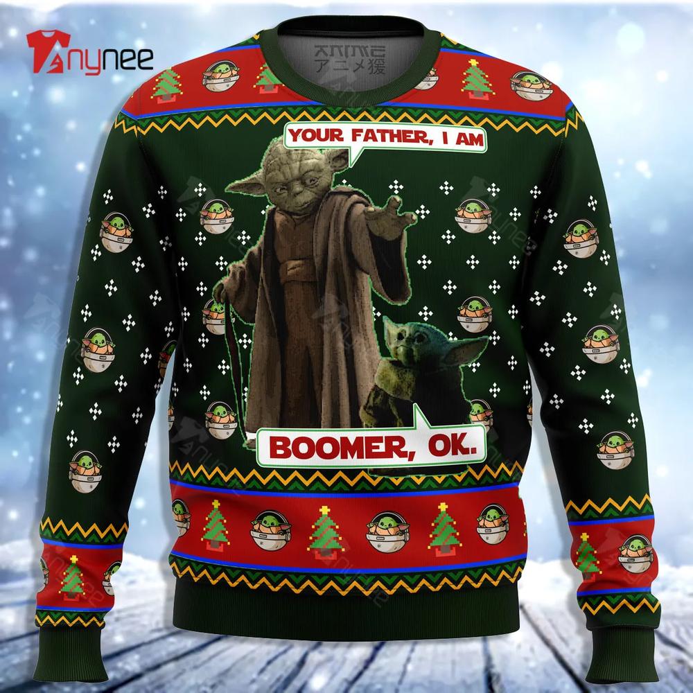 Star Wars Baby Yoda Boomer Ugly Christmas Sweater- Best Christmas Gifts 2023