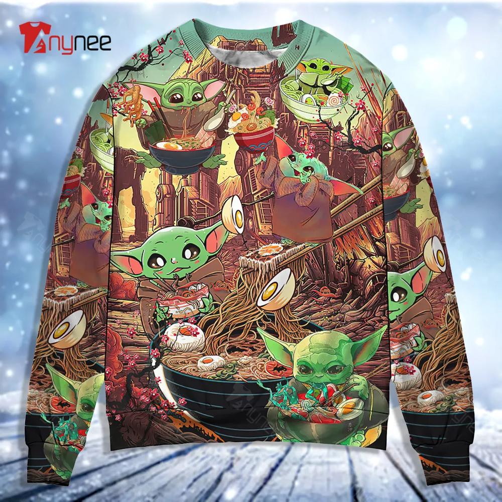 Star Wars Baby Yoda Cute Ramen Ugly Christmas Sweater- Best Christmas Gifts 2023