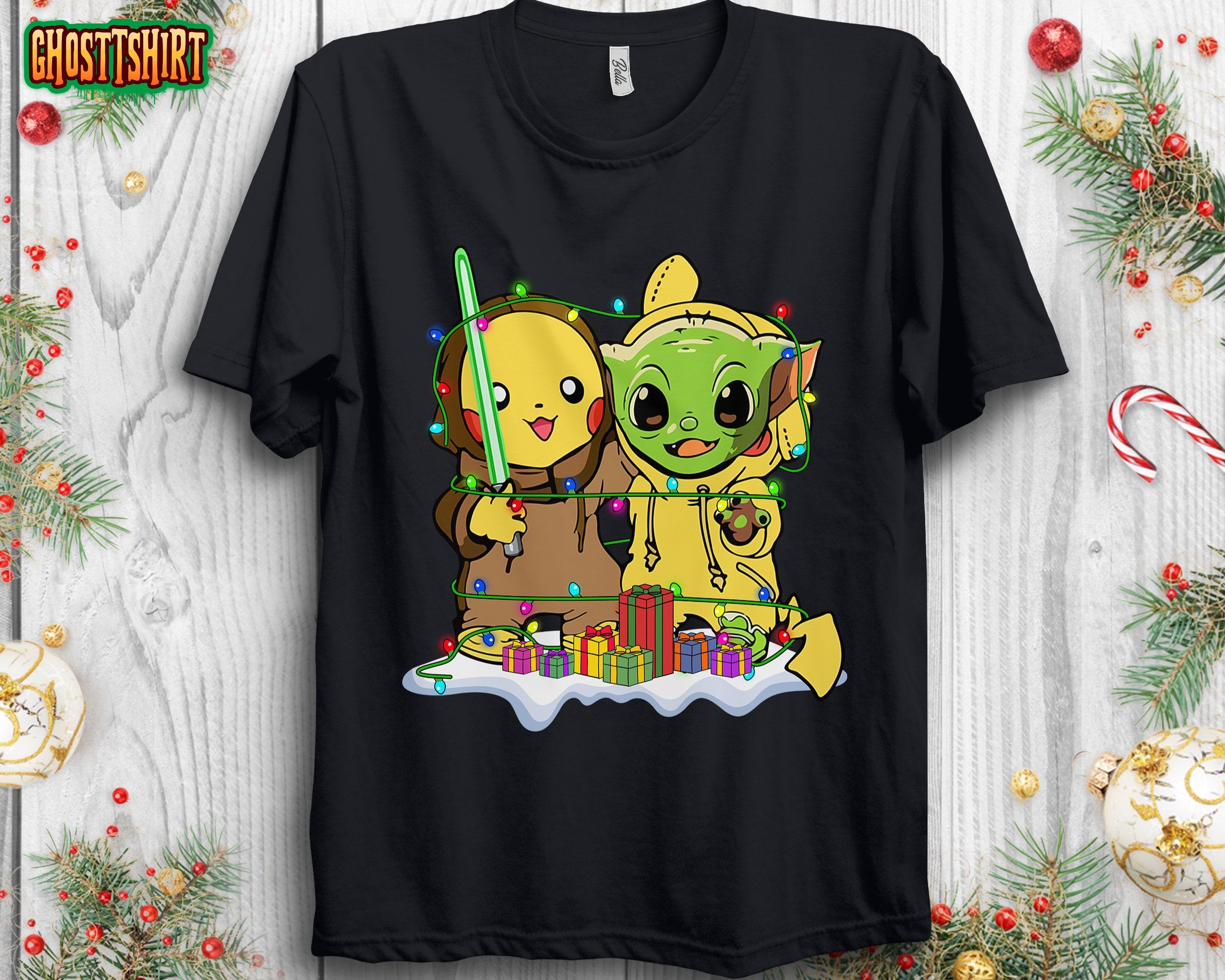 Star Wars Baby Yoda Friends Christmas Lights Matching Costume Sweatshirt