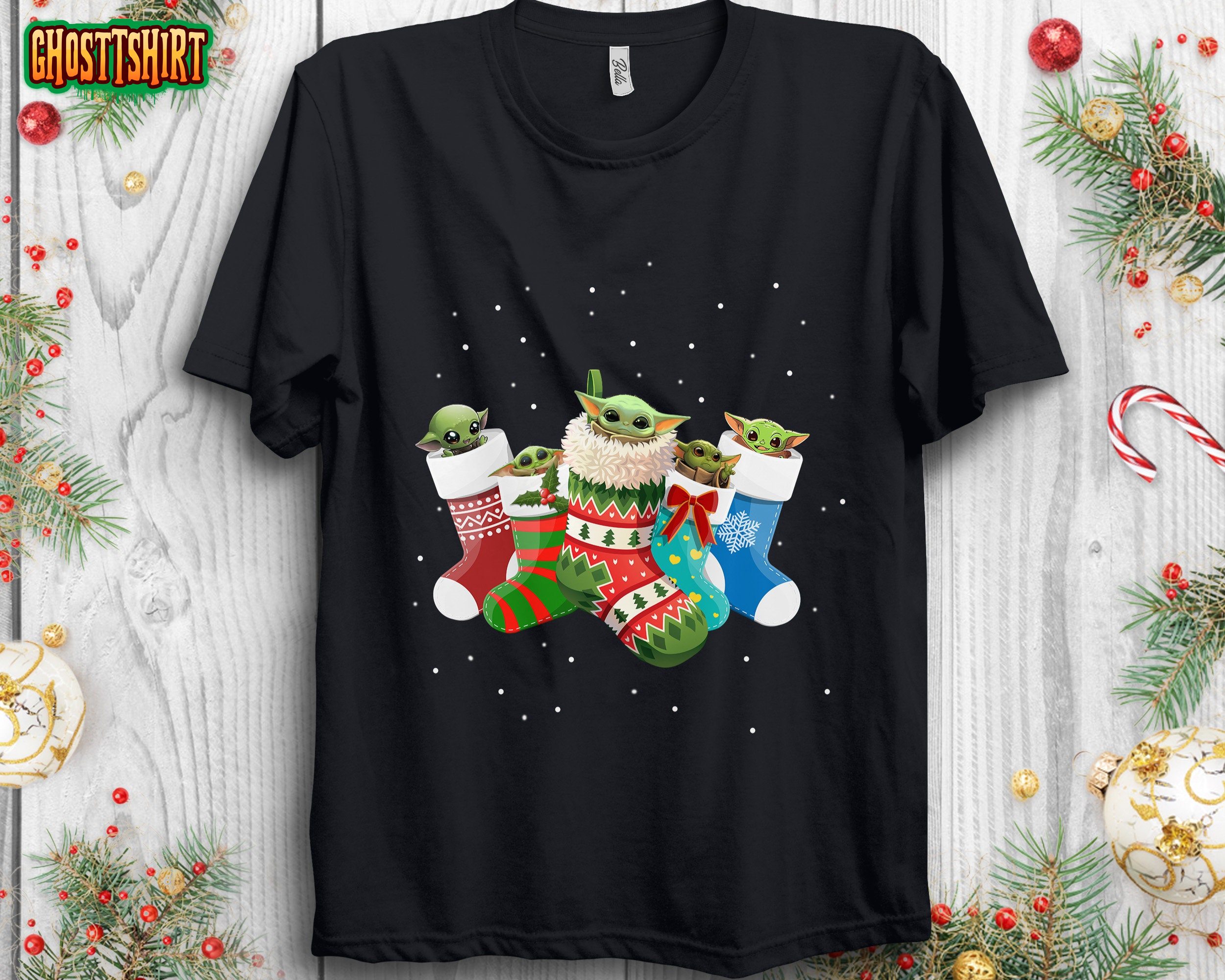 Star Wars Baby Yoda on Socks The Child Christmas Sweatshirt